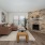 a living room with a fireplace