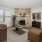 a living room with a fireplace